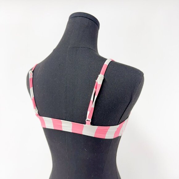 SOLID AND STRIPED SWIM PINK AND WHITE BIKINI TOP FRENCH PINK STRIPE BIKINI TOP - Picture 4 of 5